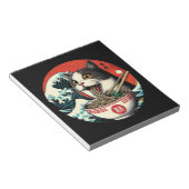 Cat Ramen Japanese Art Vintage Style ノートパッド (アングル)