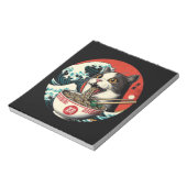 Cat Ramen Japanese Art Vintage Style ノートパッド (回転)