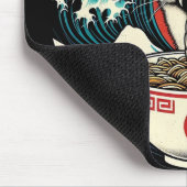 Cat Ramen Japanese Art Vintage Style マウスパッド (コーナー)