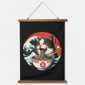 Cat Ramen Japanese Art Vintage Style 吊り下げ型タペストリー (正面)
