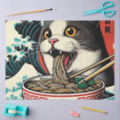 Cat Ramen Japanese Art Vintage Style 薄葉紙 (クラフト)