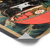 Cat Ramen Japanese Funny Graphic Kawaii Anime  ポスター (角)