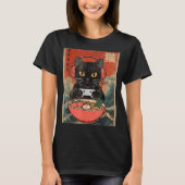 Cat Ramen Japanese Funny Graphic Kawaii Anime  Tシャツ (正面)
