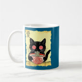Cat Ramen Japanese Funny Graphic Tees Kawaii Anime コーヒーマグカップ (左)