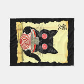 Cat Ramen Japanese Funny Graphic Tees Kawaii Anime フリースブランケット (正面(横))
