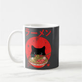 Cat Ramen Japanese Funny Graphic Tees Kawaii Cat A コーヒーマグカップ (左)