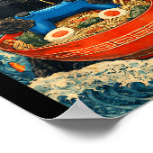 Cat Ramen Japanese Funny Graphic Tees Kawaii Cat A ポスター (角)