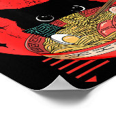 Cat Ramen Japanese Funny Graphic Tees Kawaii Cat A ポスター (角)