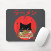 Cat Ramen Japanese Funny Graphic Tees Kawaii Cat A マウスパッド (マウス)