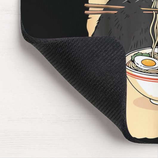 Cat Ramen Monkey Shirt Funny Cat Monkey Eating Ram マウスパッド (コーナー)