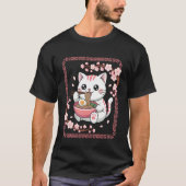 Cat Ramen Time Whimsical Noodle Character Art Tシャツ (正面)