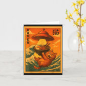 Cat Ramen Ufo Funny Japanese Anime Men Women Teens カード (黄色い花)