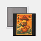 Cat Ramen Ufo Funny Japanese Anime Men Women Teens マグネット (正面/裏面)