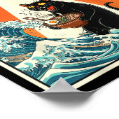 Cat Ramen Ufo Funny Japanese Anime Tee Men Women T ポスター (角)