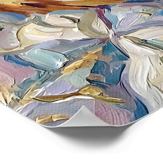 Cat Reading In Bed Cute Wall Art Poster Print ポスター (角)