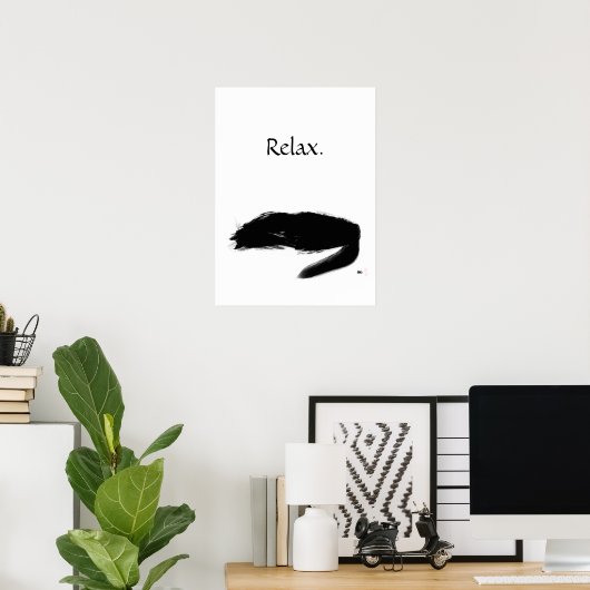 Cat Relax Poster ポスター (ホームオフィス)