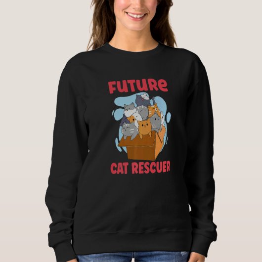 CAT RESCUE ANIMAL RIGHTS RESCUE CAT ADOPTION Premi スウェットシャツ (正面)