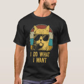 Cat   Retro 80s i do what i want cat Tシャツ (正面)