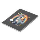 Cat Riding Dinosaur T-Rex Kitten Rainbow Dino Funn ノートパッド (回転)