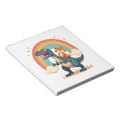 Cat Riding Dinosaur T-Rex Kitten Rainbow Dino Funn ノートパッド (アングル)