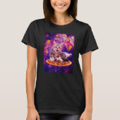 Cat Riding Pizza In Space Galaxy Taco Kitten Cats  Tシャツ (正面)