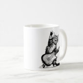 Cat Rockin' the Guitar, Music Lover Gift コーヒーマグカップ (正面右)