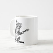 Cat Rockin' the Guitar, Music Lover Gift コーヒーマグカップ (正面左)