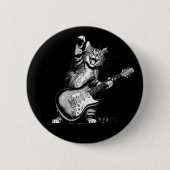 Cat Rockin' the Guitar, Music Lover Gift 缶バッジ (正面)