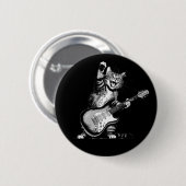 Cat Rockin' the Guitar, Music Lover Gift 缶バッジ (正面&裏面)