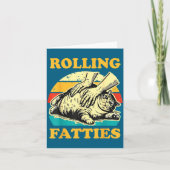 Cat Rolling Fatties Funny For Men Women  カード (正面)