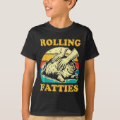 Cat Rolling Fatties Funny For Men Women  Tシャツ (正面)