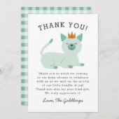 Cat Royal王子のベビーシャワー サンキューカード (正面/裏面)