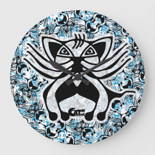 CAT RUSTIC / GATO RUSTICO By Masanser ラージ壁時計 (正面)