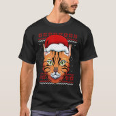 Cat Santa Hat Ugly Christmas Pajama Cute Kitten Ki Tシャツ (正面)