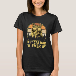 Cat Saying Cool Best Cat Dad Ever Tシャツ