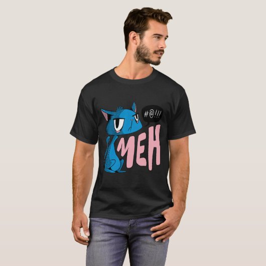 cat saying meh tシャツ (正面フル)
