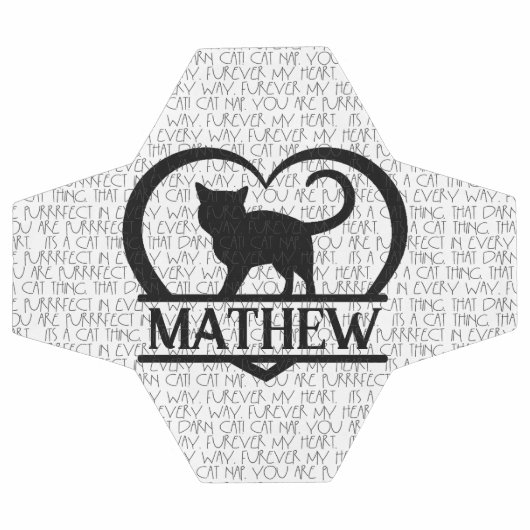 Cat Sayings and Silhouette Heart Split Monogram サッカーボール (フラット)