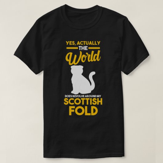 Cat Scottish Fold  Tシャツ (デザイン正面)