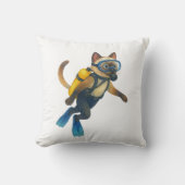 Cat scuba divers dive in the sea クッション (正面)