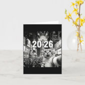 Cat Selfie At New York Happy New Years Eve 2026 Ba カード (黄色い花)