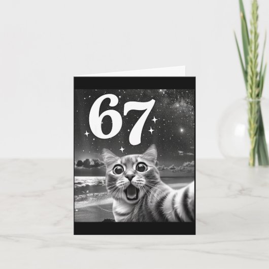 Cat Selfie With 67 Meme Funny Cats Graphic For Men カード (正面)