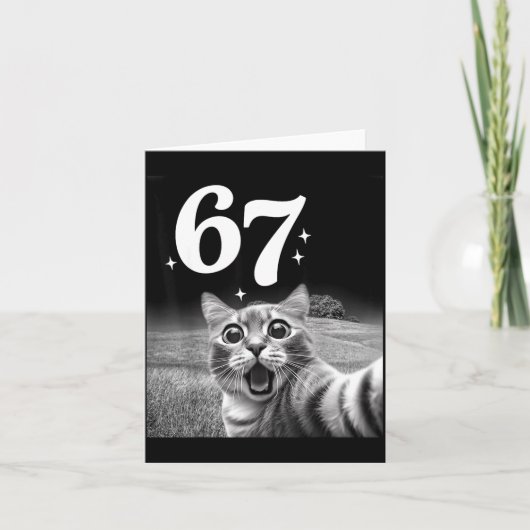 Cat Selfie With 67 Meme Funny Cats Graphic For Men カード (正面)