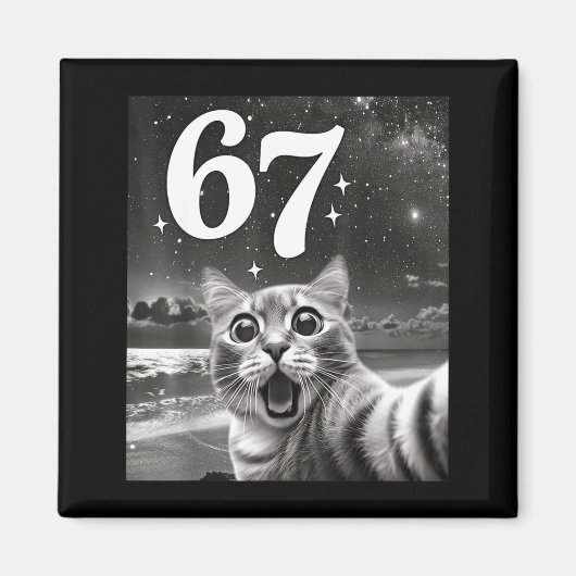 Cat Selfie With 67 Meme Funny Cats Graphic For Men マグネット (正面)
