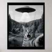 Cat Selfie With Alien Ufo Funny Cat Funny Ed Cat  ポスター (正面)