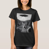 Cat Selfie With Alien Ufo Funny Cat Funny Ed Cat  Tシャツ (正面)