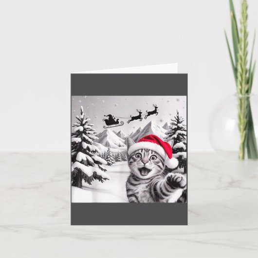 Cat Selfie With Santa カード (正面)
