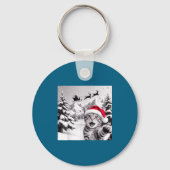 Cat Selfie With Santa  キーホルダー (正面)