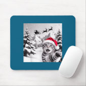 Cat Selfie With Santa  マウスパッド (マウス)
