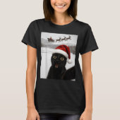 Cat Selfie With Santa Funny Black Cat Christmas Me Tシャツ (正面)