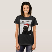 Cat Selfie With Santa Funny Black Cat Christmas Me Tシャツ (正面フル)